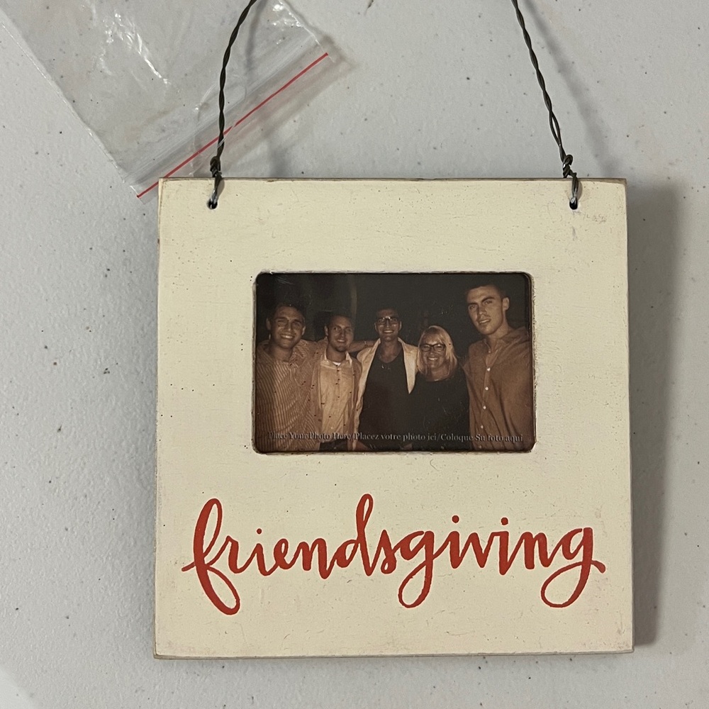 Friendsgiving Photo Frame with Orange Lettering